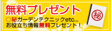 無料プレゼント　○秘ガーデンテクニックetc...　お役立ち情報無料プレゼント！
